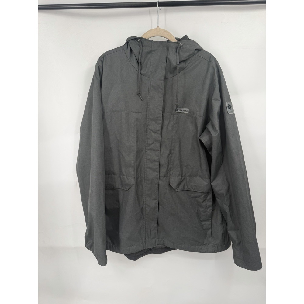 Columbia Utility Rain Jacket Men XL Gray Gorpcore Outdoor Techwear Hiking Camp